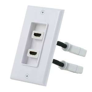  HDMI Wall Plate with 4 inches Extension Cable Dual Port 2P 