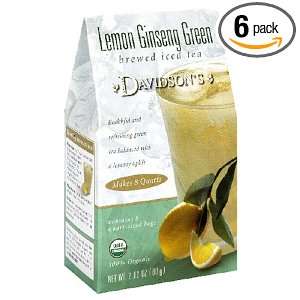 Davidsons Tea Brewed Iced Lemon Ginseng Green (Pack of 6)  