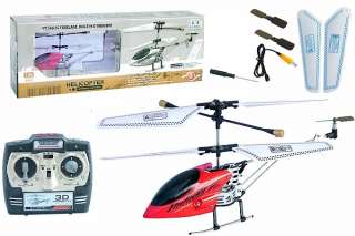 Red 8 Metallic Fuselage 3 Ch Remote Control Helicopter with Built in 