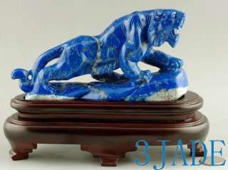 Natural Lapis Lazuli Carving/Sculpture Tiger Statue  