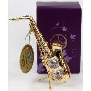 Jazz saxophone statue/ figure 24k gold plated made with SPECTRA 