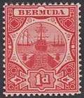 BERMUDA KEVII 1908 1 Penny Red Sc35 SG38 LH cv £19