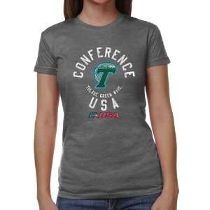  Tulane Green Wave Ladies Conference Stamp Tri Blend T Shirt 
