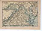 1928 original vintage map virginia vermont mint  