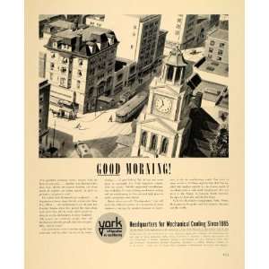 1940 Ad York Ice Machinery Air Conditioning City   Original Print Ad