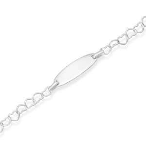  Sterling Silver 5.5+1 Heart Link ID Bracelet Jewelry