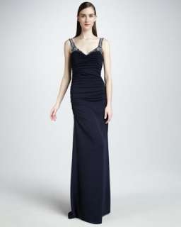 badgley mischka collection beaded jersey gown