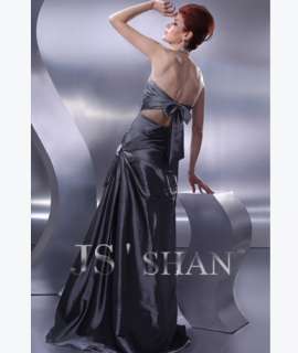 JSSHAN Halter Ruched Long Prom Ball Gown Formal Dress  