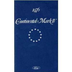  1976 LINCOLN MARK IV Owners Manual User Guide Automotive