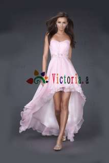 pink Chiffon Cocktail/Homecoming dresses Prom gown in stock size 6 8 