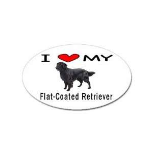 I Love My Flat Coated Retriever Oval Sticker Everything 