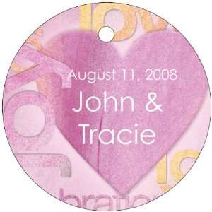 Wedding Favors Love and Heart Theme Circle Shaped Personalized Thank 
