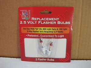 Pack of 2 Yuletide Traditions 2.5 V Red Tip Light Replacement Flasher 