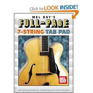  Mel Bay Full Page 7 String Tab Pad (9780786660919) Mel 