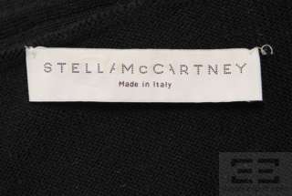 Stella McCartney Black Wool Pleated Trim Tie Front Cardigan Size 40 