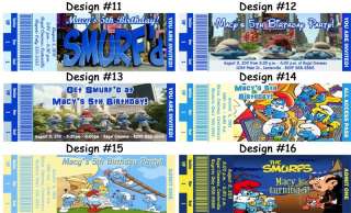 Smurfs Smurfette ~ Birthday Party Ticket Invitations, Supplies, and 