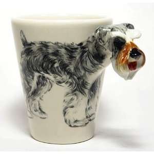 Miniature Schnauzer Sculpted Ceramic Dog Coffee Mug 