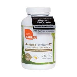 Zahlers Advanced Omega 3 Platinum + Vitamin D Highest EPA/DHA Fish Oil 