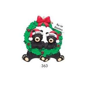  6054 Black Bear Couple First Christmas Personalized Christmas 
