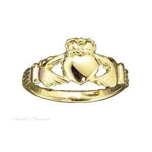  Unisex Gold Vermeil Claddagh Ring Size 13 Jewelry