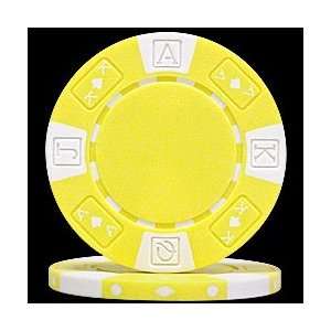  100 Ace/King Suited Poker Chips   Yellow Sports 