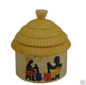 Black Americana African Village Hut Cookie Jar by Avon 1996  