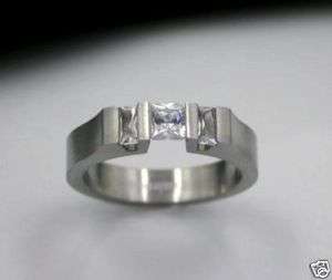 MODERN 1CT Princess Engagement Wedding Stainless Ring  