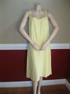 Ann Taylor LOFT Yellow Stretch Jersey Sun Dress L 12 14  