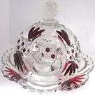 EAPG 1894 West Virginia Glass Co. Ruby Stain Scroll wit