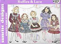 Sunrise Designs Pattern C152 Girls Dress Ruffles & Lace  