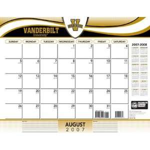   Commodores 2007   2008 22x17 Academic Desk Calendar