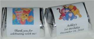 60 WINNIE THE POOH BIRTHDAY FAVOR LABEL CANDY WRAPPER  