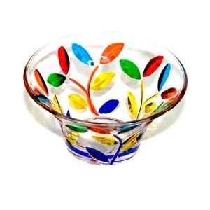  Italian Murano Glass Bowl with Flower Vine Design Kitchen 