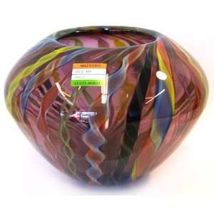  Murano Art Glass Vase bowl with filigranna/stripes A41 