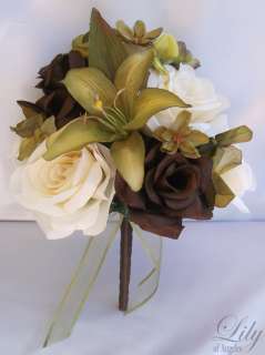   Bride Bouquet Flowers Decorations Package SAGE GREEN OLIVE  