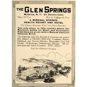  1918 Ad Glen Springs Seneca Lake Mineral Health Resort 