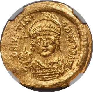 Byzantine Empire Justinian I AV Solidus AD 527 565 NGC MS  