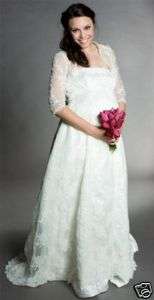 Elegant Lace Satin Maternity Bridal wedding Dress Gown  