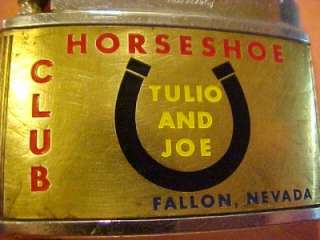 1950s Horseshoe Club Casino Flat Lighter   Fallon, Nevada  