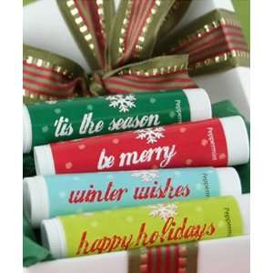  Holiday Theme Lip Balm Party Favors 