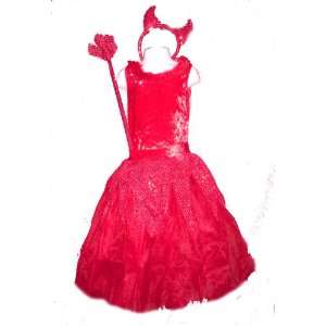   Red Devil Leotard Skirt Dress Costume Dress up NWT 2 4 Toys & Games