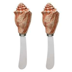  J Willfred Ceramics Conch Spreaders  coral (set Of 2 