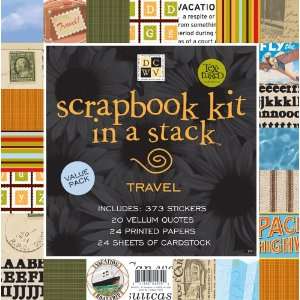  DCWV 8 Inch x8 Inch Scrapbook Kit In A Stack   Travel 