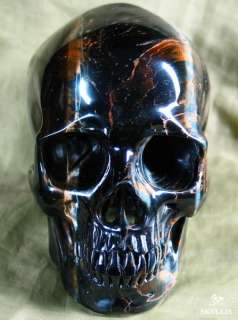 Huge 5.1 Tigers Eye Skull Carved Crystal Skull, Gem  