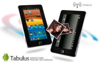 Tabulus   Android 2.2 Tablet Phone with 7 Touchscreen Wifi/Camera 