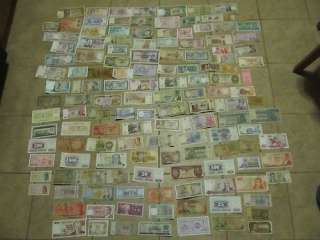 137 VINTAGE FOREIGN WORLD PAPER MONEY/CURRENCY RARE BANKNOTES ALL 