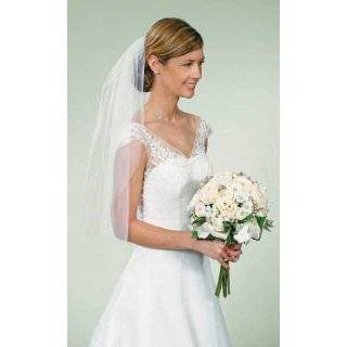 Simple Elegance Cut Edge White Wedding Veil with Comb by Victoria Lynn