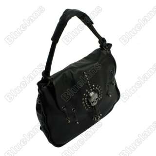 Punk Rivet Skull Lady PU Leather Handbag Shoulder Bag  