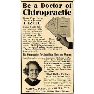  1916 Ad Doctor Chiropractic Elbert Hubbard Spine Book 
