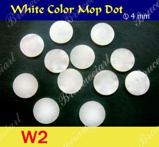 Inlay Material   White MOP Dots 4mm x 1mm 50pcs (W2)  